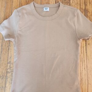 Sunday Best Beige Cropped Baby Tee